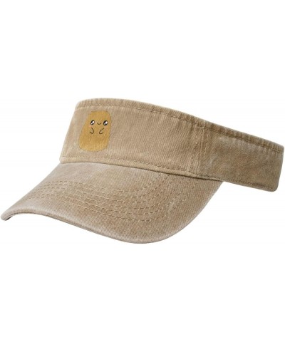 Cute Chicken Nugget Sun Visor Hats Cotton Caps Beach Leisure Empty Top Baseball Cap for Men Women Natural $17.55 Sun Hats