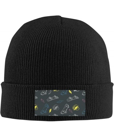 Graffiti Skateboard Print Knitted Hat Warm Hat Unisex Beanie Hat,Elastic Brimless Cap Hat Christmas,Birthdays Black $11.22 Sk...