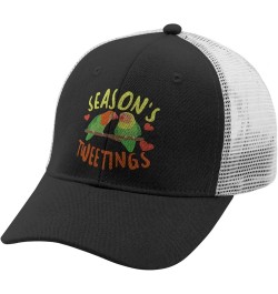 Snapback Hat Christmas Trucker Hats for Women Hats Snapback Season's Tweetings Fashion Pickleball Hats Allblack $10.82 Baseba...