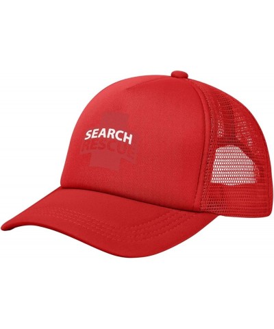 Search Rescue Baseball Cap Canvas Mesh-Back Cap Red $17.17 Baseball Caps