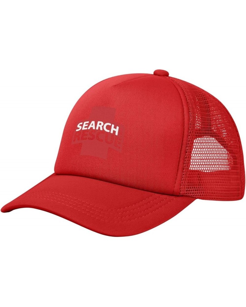 Search Rescue Baseball Cap Canvas Mesh-Back Cap Red $17.17 Baseball Caps