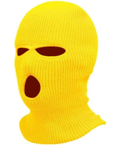 2pcs 3-Hole Knitted Full Face Cover Ski Cover for Outdoor Sports, Winter Warm Balaclava Cap Halloween Party Beanies Hat Yello...