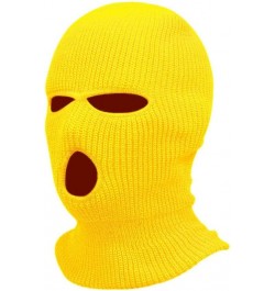 2pcs 3-Hole Knitted Full Face Cover Ski Cover for Outdoor Sports, Winter Warm Balaclava Cap Halloween Party Beanies Hat Yello...