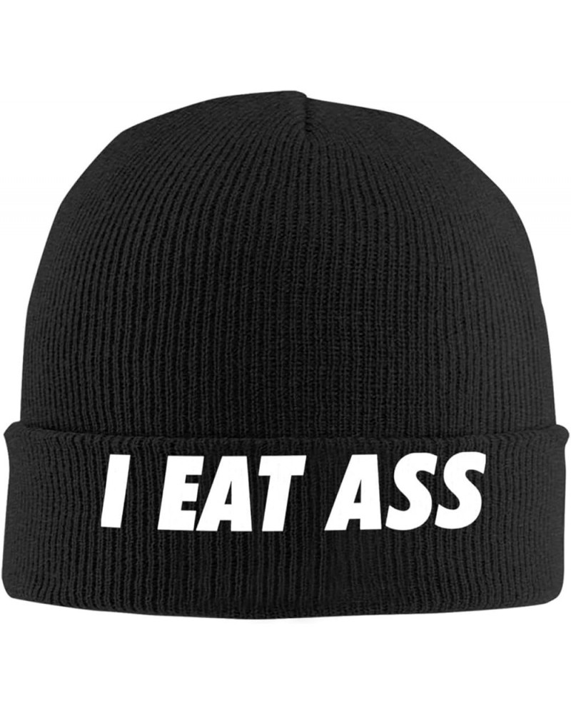 I Eat Ass Knit Hat Unisex Winter Cuffed Black Soft Warm Ski Hat Black $9.41 Skullies & Beanies