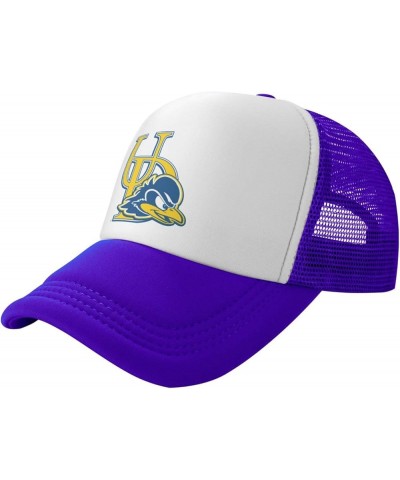 University of Delaware Logo Trucker Hats for Both Men and Women - Mesh Baseball Snapback Hats Purple $12.59 Baseball Caps