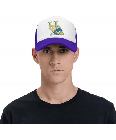 University of Delaware Logo Trucker Hats for Both Men and Women - Mesh Baseball Snapback Hats Purple $12.59 Baseball Caps