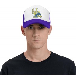 University of Delaware Logo Trucker Hats for Both Men and Women - Mesh Baseball Snapback Hats Purple $12.59 Baseball Caps