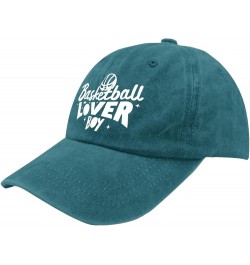 Basketball Lover Boy Hat for Mens Baseball Cap Classic Washed Hiking Hats Fitted Cyan Blue $10.00 Baseball Caps