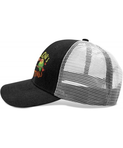 Snapback Hat Christmas Trucker Hats for Women Hats Snapback Season's Tweetings Fashion Pickleball Hats Allblack $10.82 Baseba...