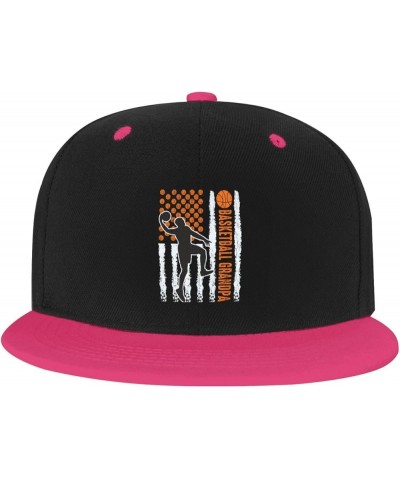 Basketball Grandpa USA Flag Baseball Cap for Men Women Snapback Hat Adjustable Flat Bill Hats Pink $12.36 Baseball Caps