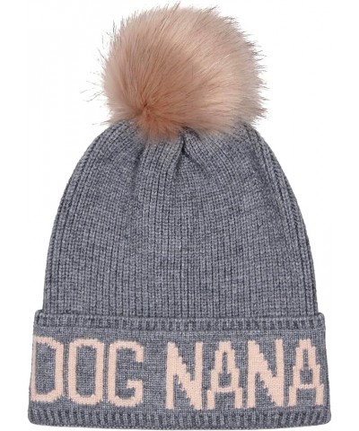 Dog Mom Dog Dad Knit Hat Beanie Touqe Proud Dog Nana Gray Pink $11.95 Skullies & Beanies