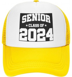 Senior Class of 2024 Gift Trucker Hat Women Mesh Baseball Cap Cowboy Hat Men Dad Hat Snapback Hat Black Yellow $9.15 Baseball...