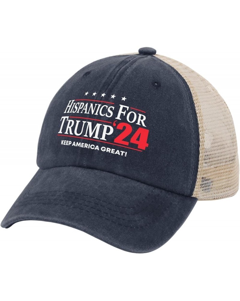 Hispanics for Trump 2024 Hats Trump Hats for Womens Mens AllBlack Cowgirl Hats Cowgirl Hats Cowboy Hat Purplish Blue01 $11.49...