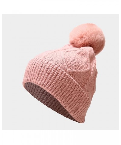 Warm Knit Scarf Gloves Winter Cycling Men Adult Skiing Hat Sets Hat Women Windproof Loose Knit Winter Hat Christmas Hat Pink ...