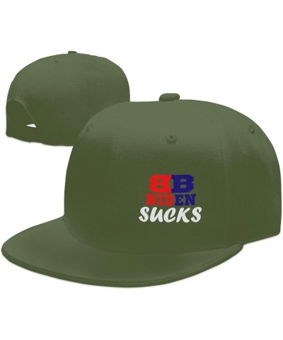 Biden Sucks Hats for Men Black Hat Flat Bill Mens Trucker Hats Classic Baseball Cap Moss Green $11.66 Baseball Caps