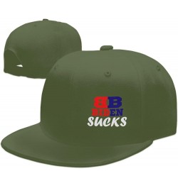 Biden Sucks Hats for Men Black Hat Flat Bill Mens Trucker Hats Classic Baseball Cap Moss Green $11.66 Baseball Caps