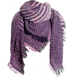 Women Autumn Scarves Women Warm Winter Fall Blanket Scarf Stylish Soft Chunky Checked Giant Scarves Shawl Cape Purple $8.08 S...