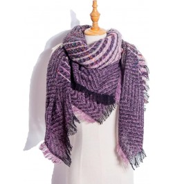 Women Autumn Scarves Women Warm Winter Fall Blanket Scarf Stylish Soft Chunky Checked Giant Scarves Shawl Cape Purple $8.08 S...