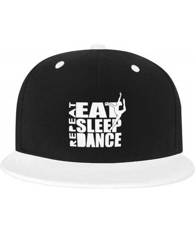 Adjustable Snapback Hat for Men Women, Eat Sleep Dance Repeat Unisex Hip Hop Baseball Cap Trucker Dad Hats White $10.72 Baseb...