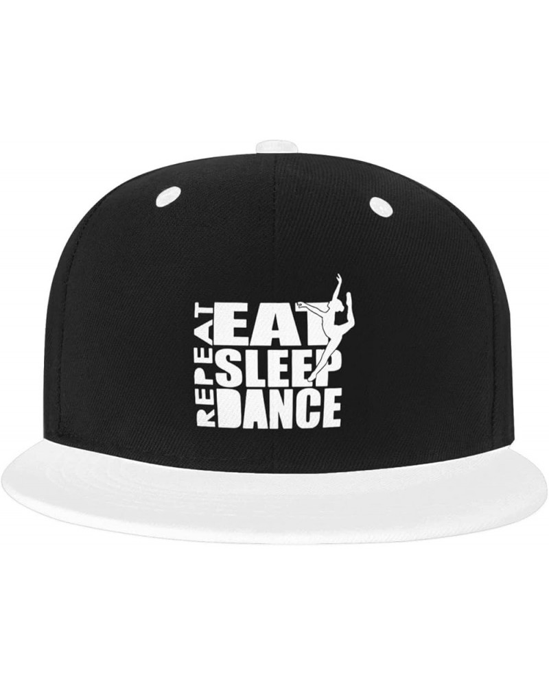 Adjustable Snapback Hat for Men Women, Eat Sleep Dance Repeat Unisex Hip Hop Baseball Cap Trucker Dad Hats White $10.72 Baseb...