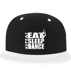 Adjustable Snapback Hat for Men Women, Eat Sleep Dance Repeat Unisex Hip Hop Baseball Cap Trucker Dad Hats White $10.72 Baseb...