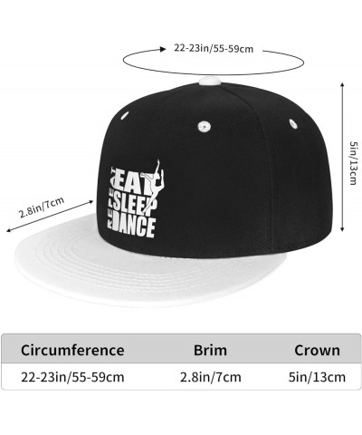 Adjustable Snapback Hat for Men Women, Eat Sleep Dance Repeat Unisex Hip Hop Baseball Cap Trucker Dad Hats White $10.72 Baseb...