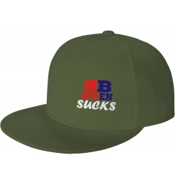 Biden Sucks Hats for Men Black Hat Flat Bill Mens Trucker Hats Classic Baseball Cap Moss Green $11.66 Baseball Caps