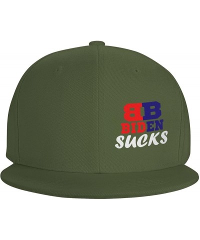 Biden Sucks Hats for Men Black Hat Flat Bill Mens Trucker Hats Classic Baseball Cap Moss Green $11.66 Baseball Caps