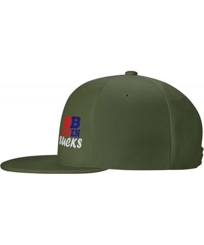 Biden Sucks Hats for Men Black Hat Flat Bill Mens Trucker Hats Classic Baseball Cap Moss Green $11.66 Baseball Caps