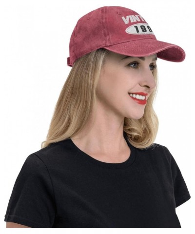 Women's and Men's Baseball Hat Adjustable 30th Birthday Vintage 1994 Washed Denim Low Profile Dad Hat Red $10.68 Baseball Caps