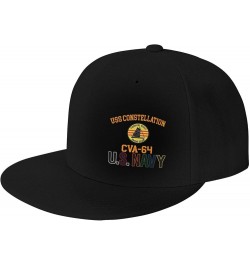 USS Constellation Cva-64 Unisex Baseball Cap Sandwich Caps Jeans Caps Adjustable Baseball Cap Black $14.82 Baseball Caps