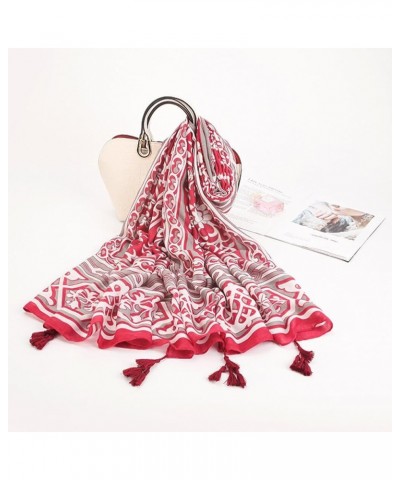 Women Plus Size Shawl Scarf Wrap, Soft Cotton Silky Reversible Paisley Pashmina Shawl Wrap Scarf with Tassel Type 5 $5.04 Sca...