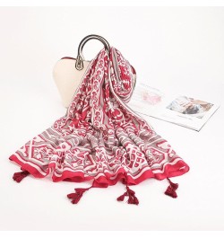 Women Plus Size Shawl Scarf Wrap, Soft Cotton Silky Reversible Paisley Pashmina Shawl Wrap Scarf with Tassel Type 5 $5.04 Sca...