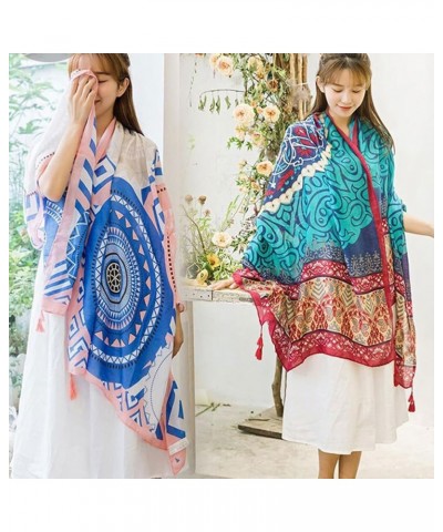 Women Plus Size Shawl Scarf Wrap, Soft Cotton Silky Reversible Paisley Pashmina Shawl Wrap Scarf with Tassel Type 5 $5.04 Sca...