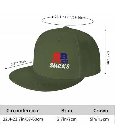 Biden Sucks Hats for Men Black Hat Flat Bill Mens Trucker Hats Classic Baseball Cap Moss Green $11.66 Baseball Caps