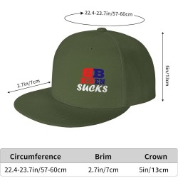 Biden Sucks Hats for Men Black Hat Flat Bill Mens Trucker Hats Classic Baseball Cap Moss Green $11.66 Baseball Caps