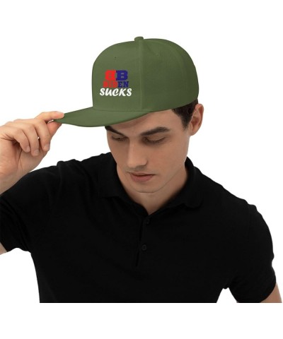 Biden Sucks Hats for Men Black Hat Flat Bill Mens Trucker Hats Classic Baseball Cap Moss Green $11.66 Baseball Caps