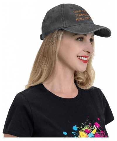 Have You Tried Turning It Off and On Again Slogan Cowboy Hats Unisex Adjustable Baseball Caps Black Black $12.58 Baseball Caps