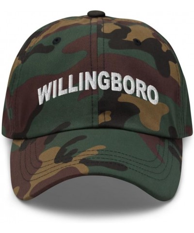 Willingboro New Jersey Hat Willingboro NJ Cap Embroidered Dad Hat Adjustable Strap Closure Unisex Green Camo $16.00 Baseball ...