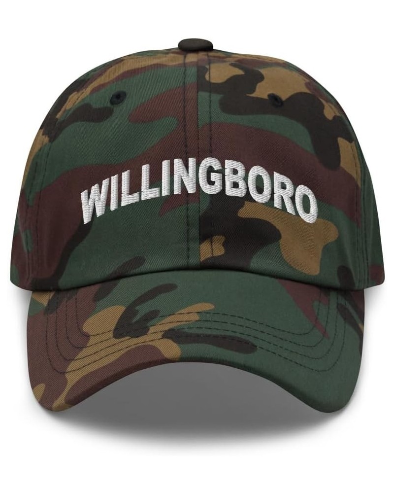 Willingboro New Jersey Hat Willingboro NJ Cap Embroidered Dad Hat Adjustable Strap Closure Unisex Green Camo $16.00 Baseball ...