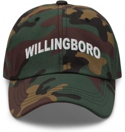 Willingboro New Jersey Hat Willingboro NJ Cap Embroidered Dad Hat Adjustable Strap Closure Unisex Green Camo $16.00 Baseball ...