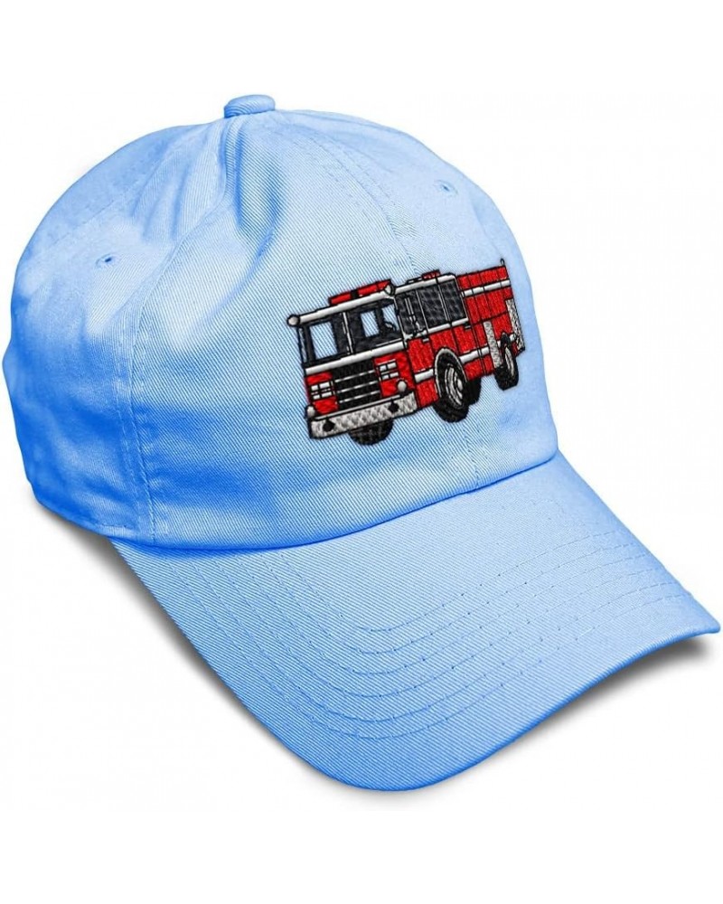 Soft Baseball Cap Fire Engine Truck A Embroidery Firefighter Truck Cotton Dad Hats for Men & Women Light Blue Design Only $16...