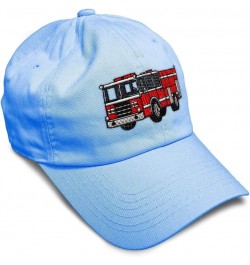 Soft Baseball Cap Fire Engine Truck A Embroidery Firefighter Truck Cotton Dad Hats for Men & Women Light Blue Design Only $16...