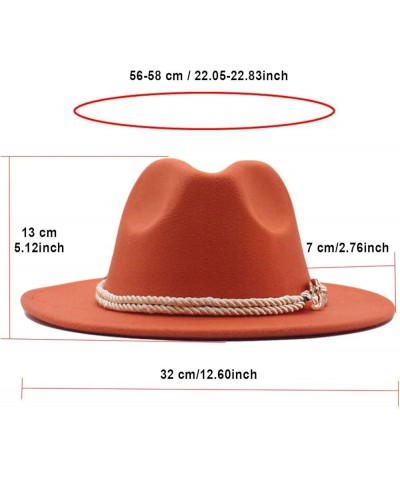 Classic Wool Fedora for Women Panama Jazz Hat Wide Floppy Bucket Fashion Elegant Belt Buckle Party Cap Red $16.74 Fedoras