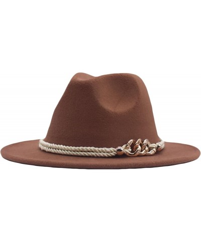 Classic Wool Fedora for Women Panama Jazz Hat Wide Floppy Bucket Fashion Elegant Belt Buckle Party Cap Red $16.74 Fedoras