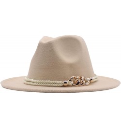 Classic Wool Fedora for Women Panama Jazz Hat Wide Floppy Bucket Fashion Elegant Belt Buckle Party Cap Red $16.74 Fedoras