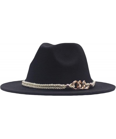 Classic Wool Fedora for Women Panama Jazz Hat Wide Floppy Bucket Fashion Elegant Belt Buckle Party Cap Red $16.74 Fedoras