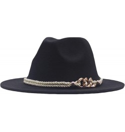 Classic Wool Fedora for Women Panama Jazz Hat Wide Floppy Bucket Fashion Elegant Belt Buckle Party Cap Red $16.74 Fedoras