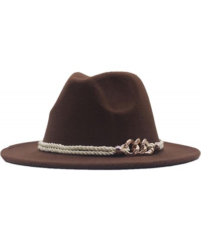 Classic Wool Fedora for Women Panama Jazz Hat Wide Floppy Bucket Fashion Elegant Belt Buckle Party Cap Red $16.74 Fedoras