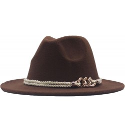 Classic Wool Fedora for Women Panama Jazz Hat Wide Floppy Bucket Fashion Elegant Belt Buckle Party Cap Red $16.74 Fedoras